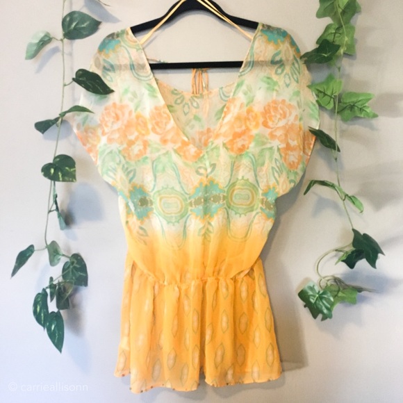 🌿 SALE Free People | Yellow Tropical Cover-Up - Picture 5 of 8